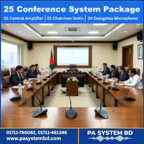 Verbex 25-Piece Conference System Package – 1 Central Amplifier, 24 Delegate Units & 1 Chairman Unit
