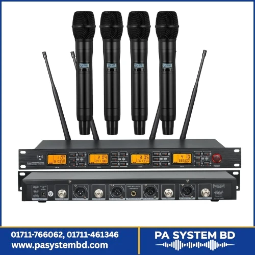 Verbex VT-UR4000 UHF 4-Hand Wireless Professional Microphone Set