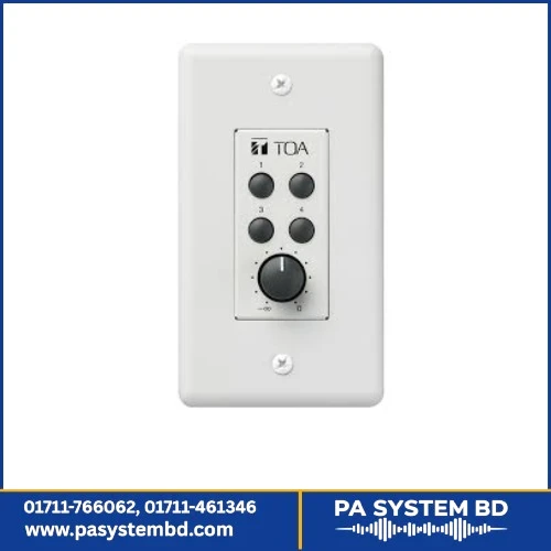 TOA ZM-9002 Remote Control Panel – 4-Button & Volume Knob Wall Controller