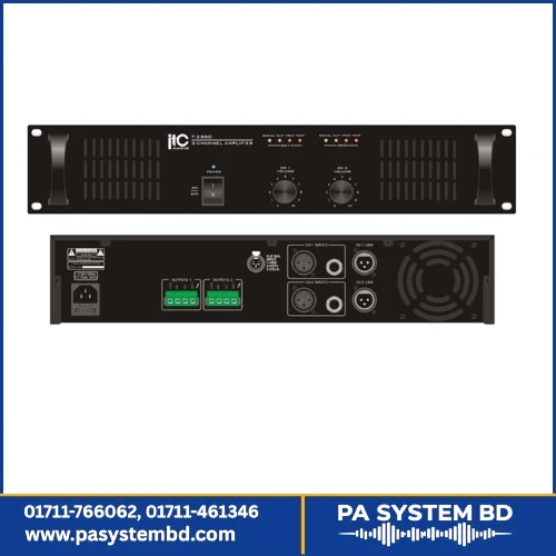 ITC T-2S60 RMS 2×60W Two Channel Power Amplifier, 100V/70V/4ohms