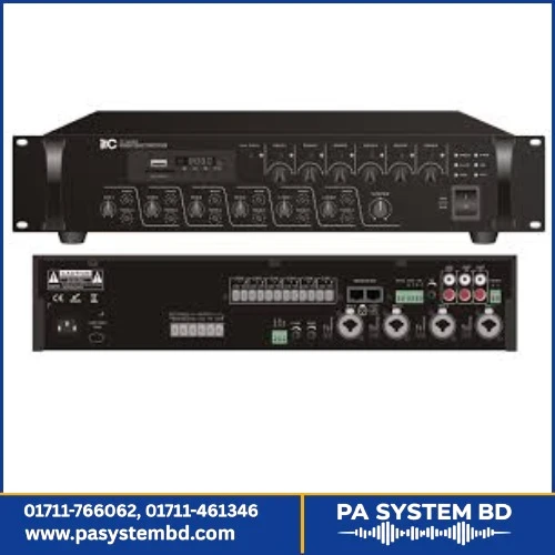 ITC TI-5006S 500W 6 zone mixer amplifer with MP3, 4 mic inputs, 2 line inputs