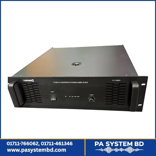 Verbex VT-1500H 1500-Watt Professional Audio PA System Power Amplifier for Industrial Use