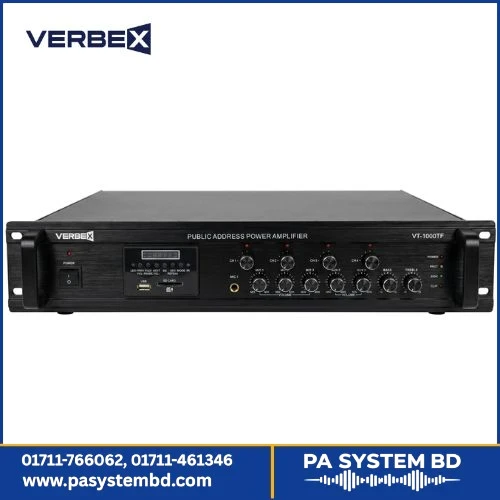 Verbex VT-1000TF 1000-Watt with Bluetooth, USB and 4 Zones Professional Amplifier for Masjid and Industry