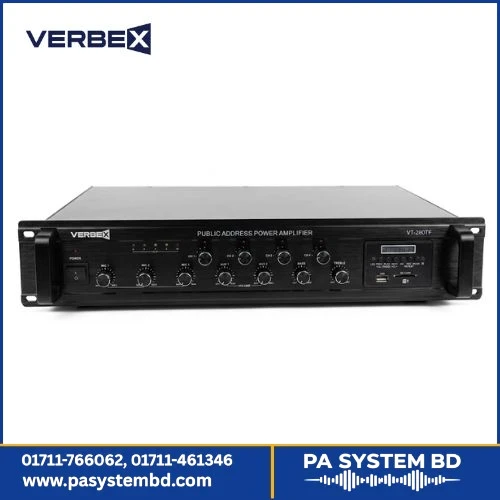 Verbex VT-280TF 280-Watt with Bluetooth, USB and 4 Zones Professional Amplifier for Masjid and Industry
