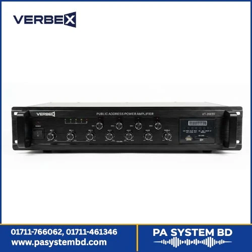Verbex VT-200TF 200-Watt with Bluetooth, USB and 4 Zones Professional Amplifier for Masjid and Industry