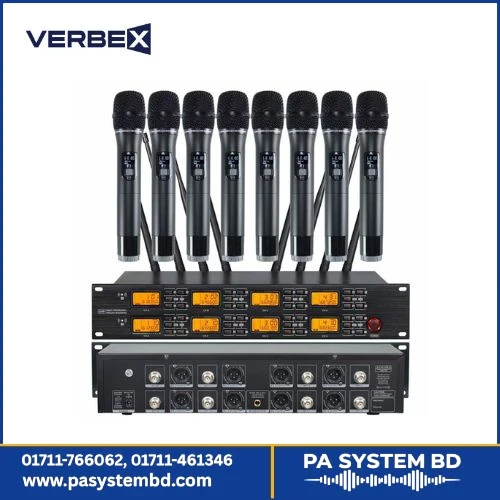Verbex VT-UR8000 UHF 8 channels (650-690MHz) wireless microphone