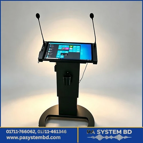 Verbex VT-C524 Smart Mobile Multimedia Lectern Touch Interaction All-in-One Digital Podium with Dual Mics and Swivel Casters