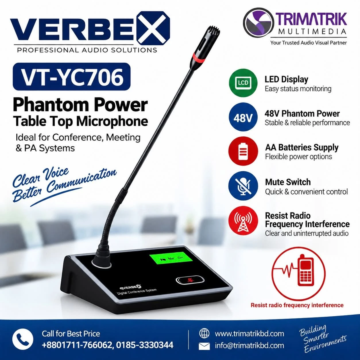 Verbex VT-YC706 – Professional Table Top Microphone
