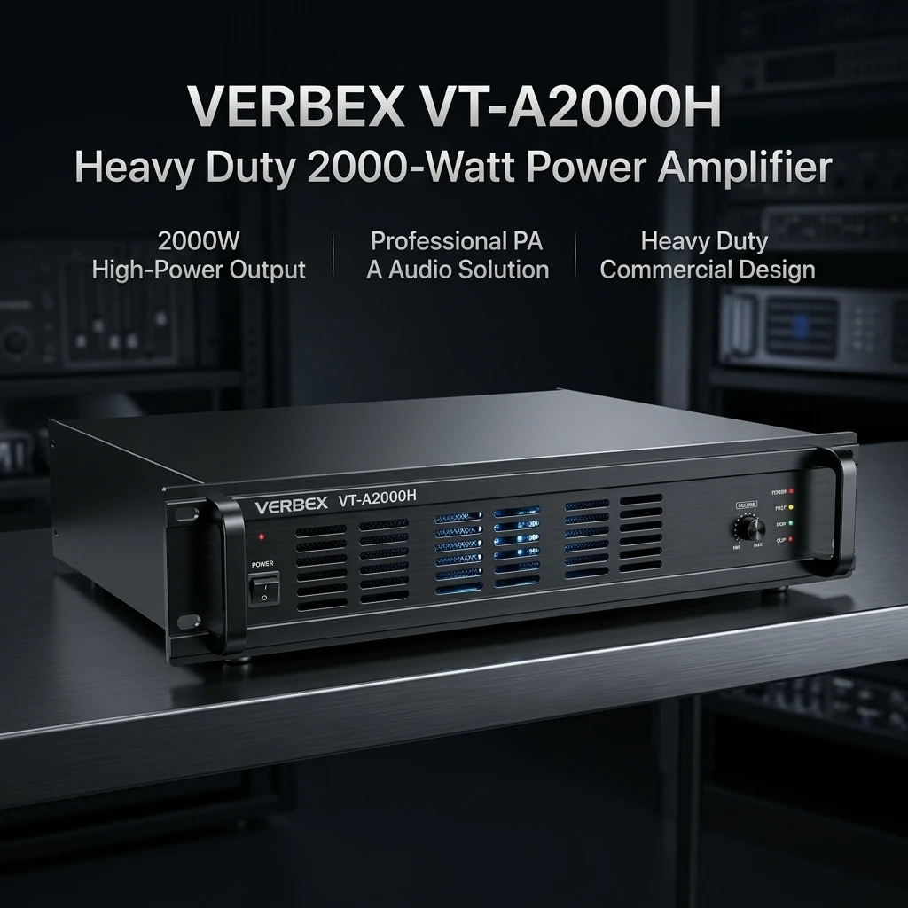 Verbex VT-A2000H Heavy Duty 2000-Watt Power Amplifier BD