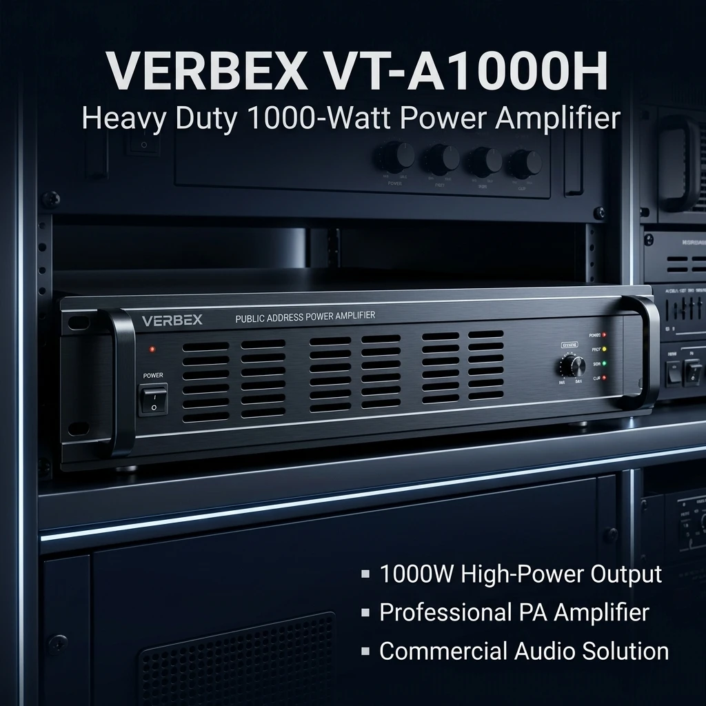 Verbex VT-A1000H Heavy Duty 1000-Watt Power Amplifier BD