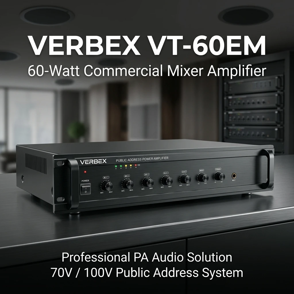 Verbex VT-60EM 60-Watt Mixer Amplifier in BD | Perfect for Mosque & Small Events