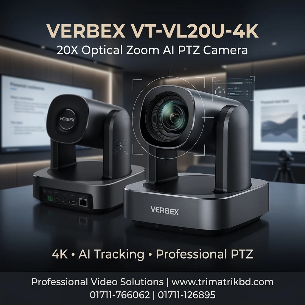 VERBEX VT-VL20U-4K | 20X Optical Zoom AI PTZ Video Conference System Camera